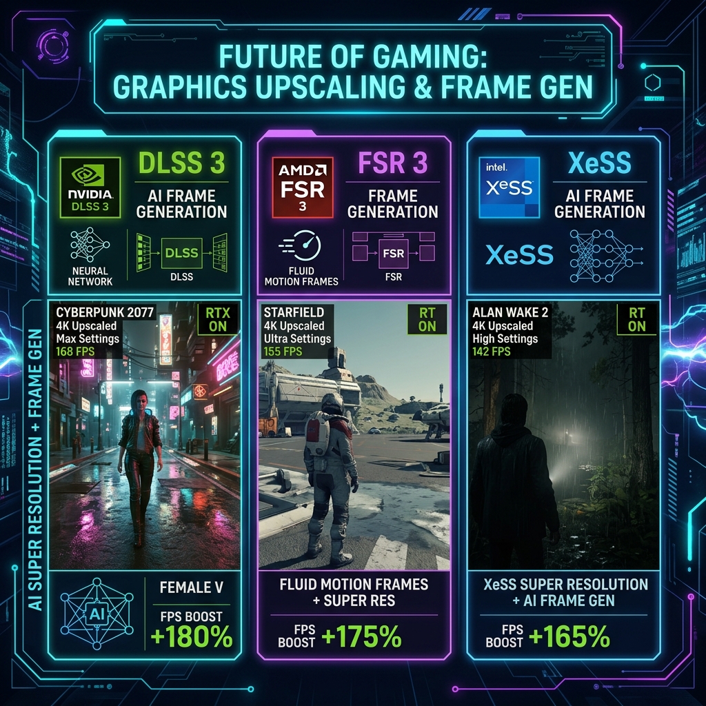 DLSS 4 vs. FSR 4 vs. XeSS en 2026: Comparativa de Escala de Resolución y Generación de Fotogramas