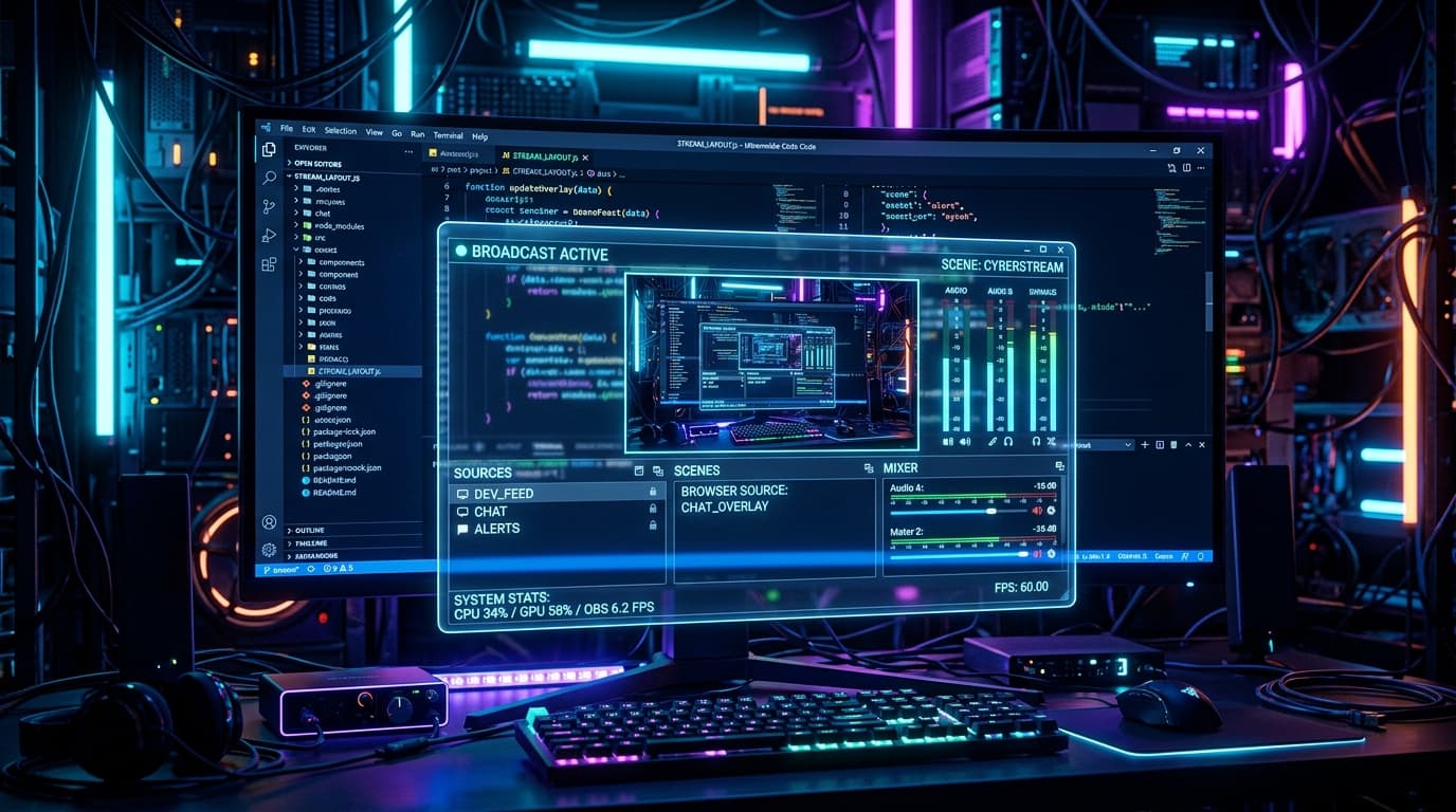 Cómo Crear un Overlay HTML y CSS para OBS Studio con Marcos para Cámara y Juego