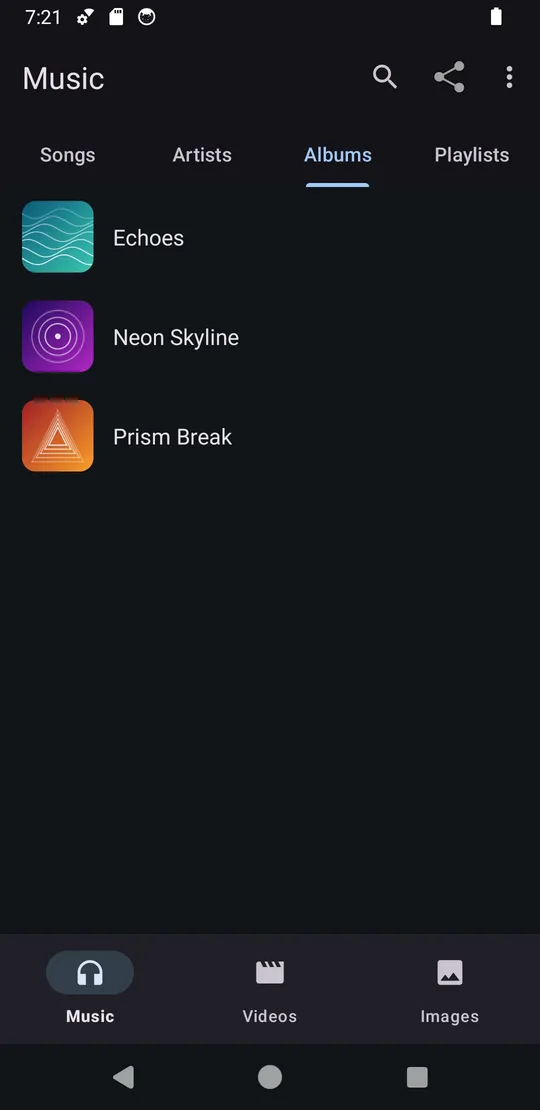 Albums view
