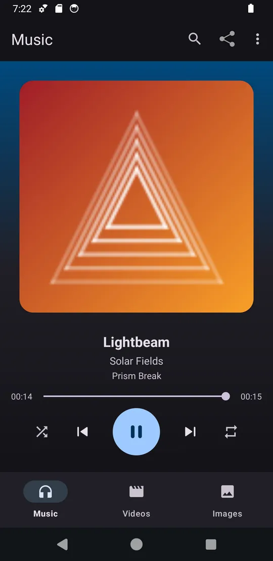 Full-screen music player